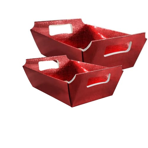 Cesta Caixote de Papel Cartão Vermelha - 10 unidades - ASSK - Kafe Embalagens